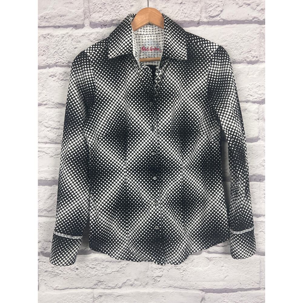 Robert Graham Womens S Artsy Eclectic Career Office Classic Flip Cuff Button Top - Picture 3 of 11